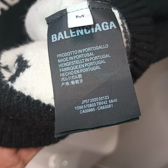 Balenciaga Black Logo Knit Sweater - Picture 3 of 7